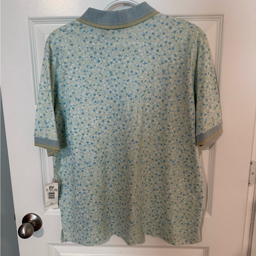 Vintage Koret Country Club Golf Polo with Blue and Yellow flowers - Picture 8 of 9
